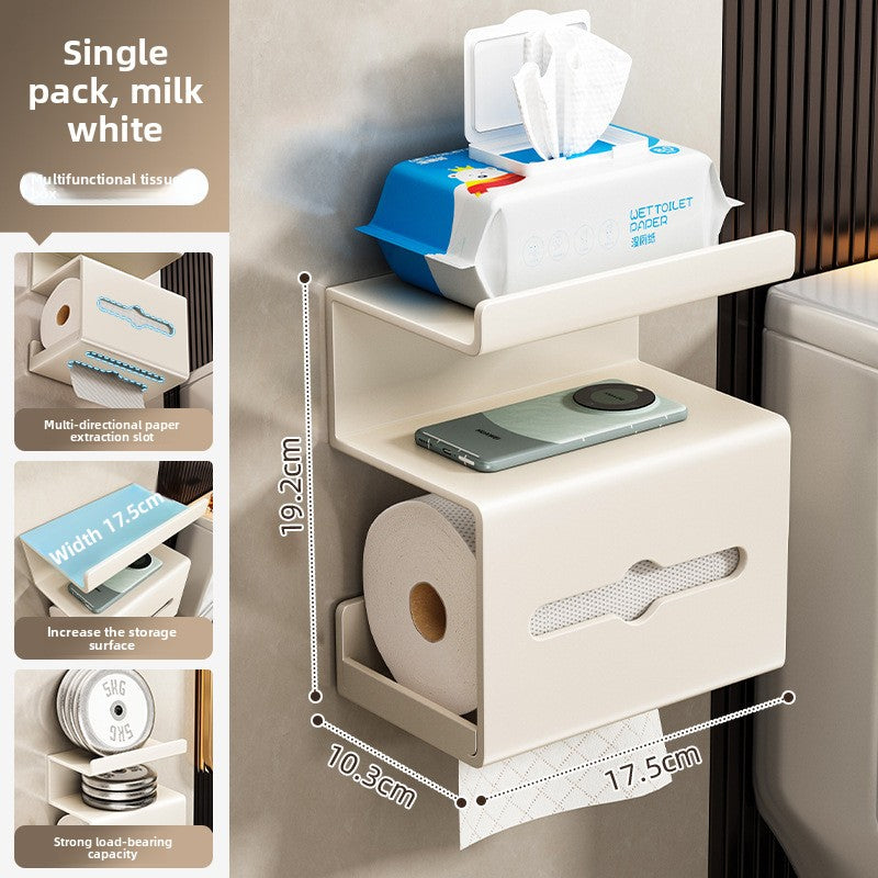 Premium 3-Tier Wall-Mounted Toilet Paper Holder with Storage