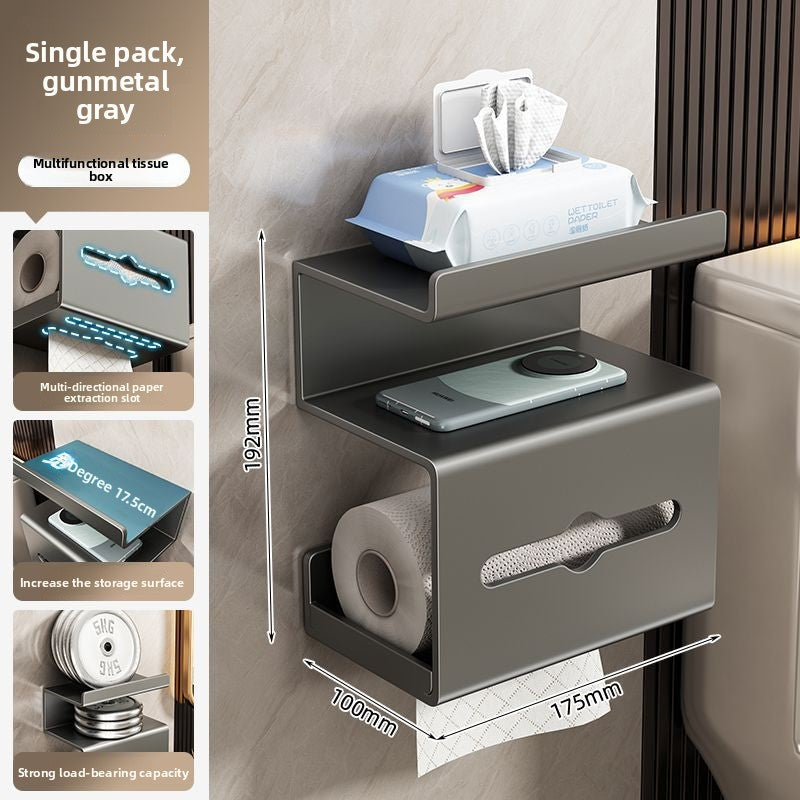 Premium 3-Tier Wall-Mounted Toilet Paper Holder with Storage